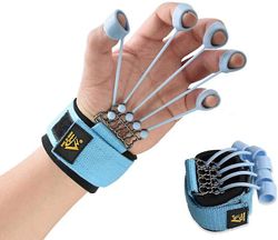 Barsinfi Finger Extensor Trainer Hånd Yoga Modstandsbånd Styrketræner 1 stykke Blå 40 Lbs