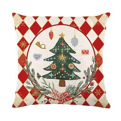 Merry Christmas Pillow Cover 45x45cm Kast putevar Vinter julepynt For Home Tree Deer Sofa Pute Cover 13