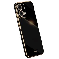 Motorola Moto G85 5G -kotelolle TPU-puhelimen kansi galvanointikehyksellä Musta