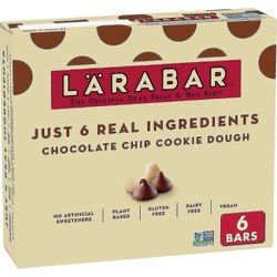 Larabar chokolade chip cookie dej protein bar, 6 ea