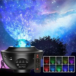 Asygv Star Sky Projektor, Planetarium LED-projektor Roterende barnas nattlys, Ocean Starry Projektorlampe Justerbar lysstyrke Bluetooth / ekstern Cont