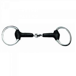 Eggbutt Snaffle -kuolain pehmeillä kumiliitoksilla Musta 5.5in