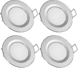 Matkailuautovene 12v 4 X led upotettu kattovalot, 3w 3200k himmennettävät täydet alumiiniset alavalot