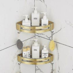 Suihkuhylly ilman porausta Kulma Kylpyhuoneen hylly Starlight Kylpyhuoneen hylly (kiiltävä hiekkakulta, 2 tasoa) Tw-Yvan