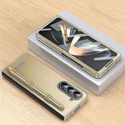 Samsung Z Fold 5 -kotelo, jossa on S Pen &; S -kynäpidike, sisäänrakennettu näytönsuoja Galaxy Z Fold 5 -kotelo - JA kultaa
