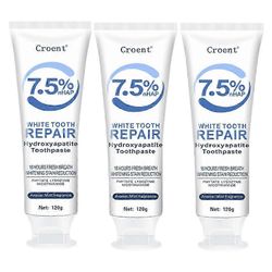 3 kpl hydroksiapatiittihammastahnaa edistyneeseen hammaskiilteen suojaukseen, raikastaa hengityksen, fluoriton hammastahna herkille hampaille