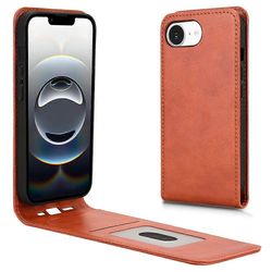 iPhone 16e Kotelo Korttipaikka Magneettinen Pystysuora Flip Nahkainen Puhelimen Kuori - Oranssi Monivärinen Orange