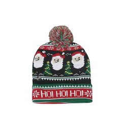 Santa Print jule hue lyser varm hat