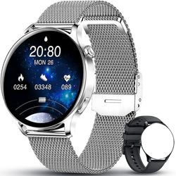 Suren Connected Watch Kvinder, Smartwatch Bluetooth-opkald, med puls skridttæller Sleep Music Control