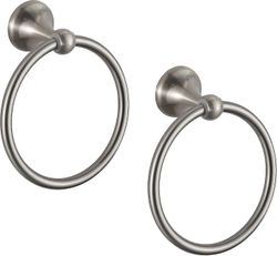 Handduksring borstad nickel Matal väggfäste för badrum 2-pack klassisk stil