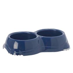 Dogcentre 2x 0.6l tummansininen spanieli pentukulhot liukumaton lemmikkieläinten ruoka vesiastiasetti