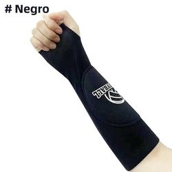 Pari lentopallohihoja lapsille ja aikuisille, joissa on suoja ja puristus, sisältää peukalonreiän puuvillamateriaalin musta-2 kpl