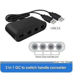 3 I 1 4 porte Gc Handle til Wiiu / pc / switch Converter Adapter Pc Game Controllers Tilbehør