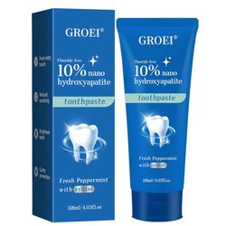 10%nHAP Nano Hydroxyapatite -hammastahna edistyneeseen hammaskiilteen suojaukseen ja hampaiden vahvistamiseen, fluoriton hammastahna hampaiden valk...