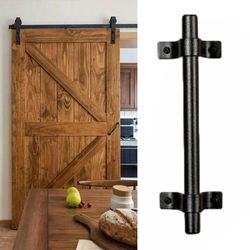 Lakeret sort kulstof stål stald dørhåndtag Land Skydeport Træk Håndtag Gamle Vintage Hardware Træ Dørhåndtag 19,5cm