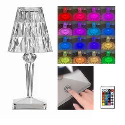 2023 Ny oppgradert RGB16 farge krystallbord lampe-USB oppladbar diamantprojektor dekorativ kreativ atmosfære lys