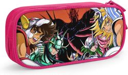 Kerota Saint Seiya kynälaukku kannettava suurikapasiteettinen kaksinkertainen vetoketjullinen penaali toimistokoulumatkalle - vaaleanpunainen SAOE0...