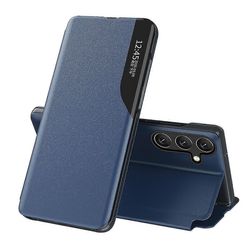 Samsung Galaxy A35 5G -kotelolle PU nahkainen jalustanäkymä ikkuna puhelimen kansi Sapphire
