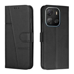 Tecno Pop 7 -ompeleessa pohkeen tekstuurisolki nahkainen puhelinkotelo