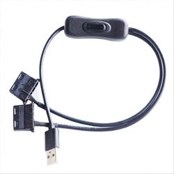 USB 5V - Dual 4PIN Molex -tuuletinsovitinkaapeli kytkimellä ja Y-jakajalla tietokoneen rungon pöytätietokoneen C-malliin
