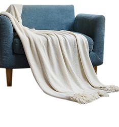 Zhuopai Strikket tæppe sofa tæppe seng ende tæppe sofa håndklæde Hvid
