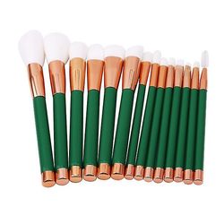 15stk/sæt Bløde kosmetiske børster Pulver Øjenskygge Foundation Rødmer Makeupbørster Kits Værktøjer