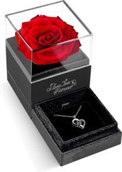 I Love You halskjede med Red Rose - romantiske gaver til sin kone Kjæreste på jubileum Valentinsdag bursdag gaver til kvinner mamma-aoba