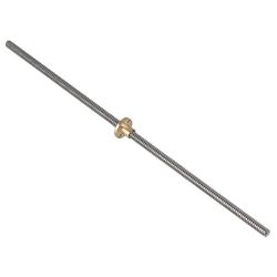 350Mm længde 8mm rustfrit stål bly skrue med messing møtrik til 3d udskrivning