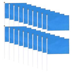 100kpl kädessä pidettävät neliöliput yksiväriset minilippujuhlatarvikkeet juhlaliput (sininen)-FCY