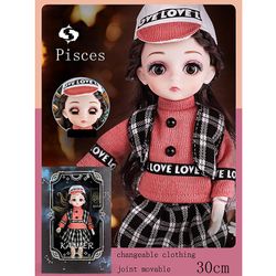 Lauwodun 12 Stjernetegn Dukker Piger Simulation Princess Store Doll Legetøj Gaveæske Fiskene