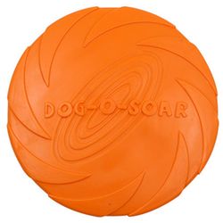 Interaktiv hund tygge legetøj modstand Bite Soft Rubber Puppy Pet legetøj til hunde Pet Training Products Hund Flying Discs Orange L