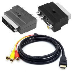 Hdmi til 3rca Scart To-i-en Hdmi adapterkabel 1,5 m Mand S-video Til 3 Rca Av Audio Kabel 3 Rca Phono