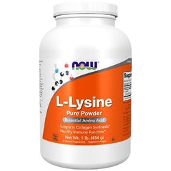 NOW Foods NU livsmedel L-lysin 1000mg pulver 454g