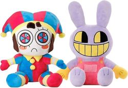 Digital Circus Plys, den fantastiske Pomni og Jax Plushies legetøj, nye Digital Circus fyldte plys legetøj, tegneserie billede pude gaver (2stk) Wi...