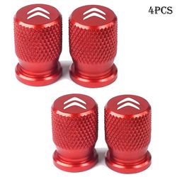 Motor Vehicle Wheel Parts 4 stk bil hjul dekk ventiler dekkstamme luftkappe tilfelle for Citroen C4l DS3 C3 DS4 C4 DS5 DS5ls C5 bil tilbehør Red