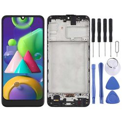 TFT LCD-näyttö Samsung Galaxy M21 / SM-M215 Digitizer Full Assembly kehyksellä (musta)