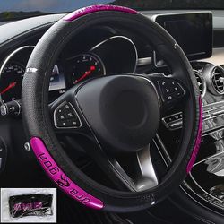 Bil rat dækker 100% helt nye reflekterende faux læder elastisk Kina Dragon Design Auto rat protector cor de rosa