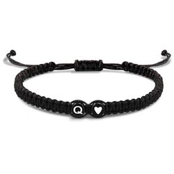 Fornnerg Unisex Armband 26 Bokstäver Hjärta Rep Justerbar Handgjord Par Armband För Dagligt Slitage Q