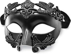 Maskerademaske for menn - gresk romersk venetiansk maske Mardi Gras Mask Antikk sølv