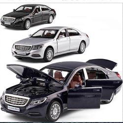 1/32 CaiPo-mallit Mercedes S CLASS S600 painevalettu malli CAR lelut lahjat vetää takaisin hopea / tummansininen / musta metalli, muovi Black