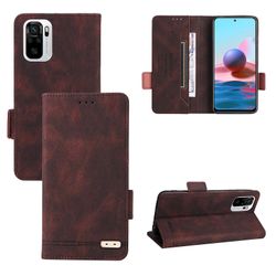 Gangxun Etui til Xiaomi Redmi Note 10 4g læderetui Folio Flip med kreditkortspor Etui Coque Brown