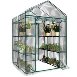 Pvc Tier Mini Household Greenhouse Cover vedenpitävät anti-uv-puutarhakasvit Kukat (ilman Iron Staa Vihreä läpinäkyvä
