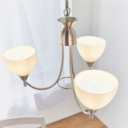 Endon Collection Lighting Alton 3 Lys Multi Arm Loft vedhæng Satin Chrome, Matt Opal Glas, E14