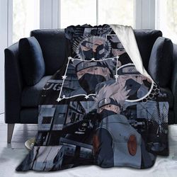 Sherpa Fleece Throw Blanket Anime Naruto Kirjoita pyöreät silmät Hatake Kakashi Splicing kodikas lämmin huopa Flannel Summer ilmastointilaite Super...