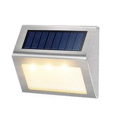 2/4/6/8/10Pcs 3led sol lampe rustfrit udendørs vandtæt væg lys haven landskab sti trappe trin haven dekoration Varm hvid 8pcs