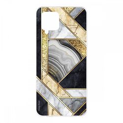 Crazy Kase Hull Til Samsung Galaxy A42 5g I Silikone Soft 1 Mm, Sort Marmor og Golden
