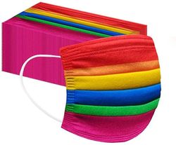 50pcs Børn / voksne Rainbow Face Decorate Masker, Åndbar 3layered