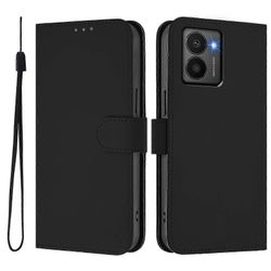 HMD Fusion 5G Kotelo - Ohut Nahkainen Lompakko Puhelimen Kuori Hihnalla Nokia HMD Fusion 5G:lle Musta