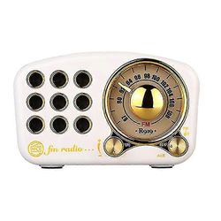 Retro-radio Bluetooth-kaiutin, Vintage Radio Greadio Fm -radio, jossa on voimakas basson parannus, kova äänenvoimakkuus Valkoinen