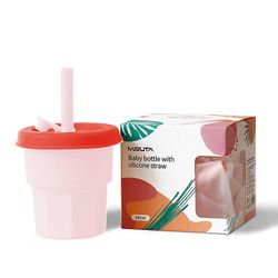 Gangxun Foldbar silikone kop sippy kop med halm, spild bevis og skridsikre håndtag, ingen Bpa, ubrydelig, Kids Bambus Cups - Kids Baby Cups med Sil...